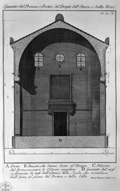 Spaccato del Pronao, o Portico del Tempio dell